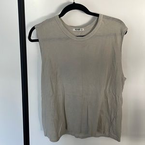 Never worn bone beige Buck Mason size Medium muscle tank 100% cotton